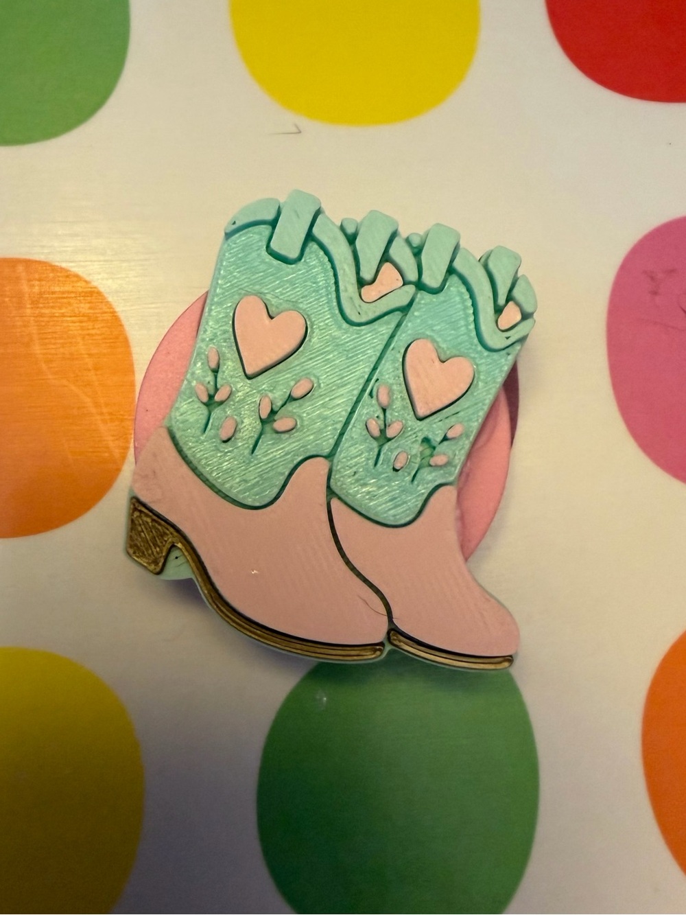 Cowgirl heart boot phone finger accessory!